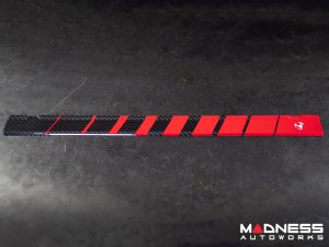 FIAT 500 Door Sills - Carbon Fiber - Red Racing Stripe w/ White Scorpion